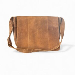 Vintage Messenger Laptop Brown Suede Shoulder Bag Le Donne
